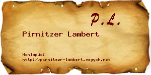 Pirnitzer Lambert névjegykártya